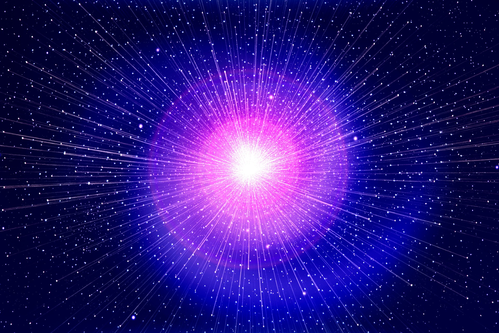 The "Big Bang" explosion in deep space